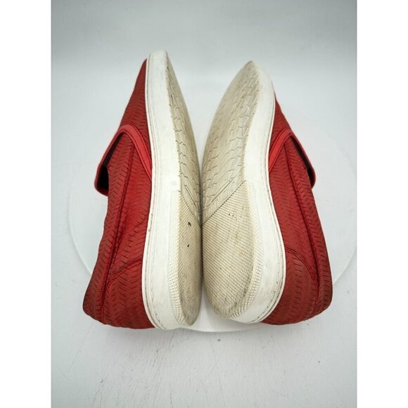 Jimmy Choo Men Size EU 43 US 10 Red Leather White Sole Slip On Casual Shoes